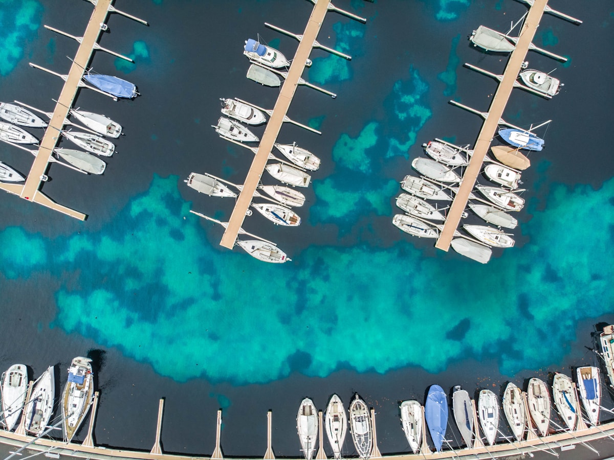 Luchtfoto van de jachthaven